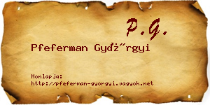 Pfeferman Györgyi névjegykártya